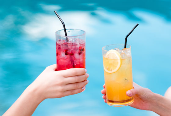 Enjoy your cocktail by the pool of Sunset Hotel in Neos Marmaras Sithonia Halkidiki – Cheers!